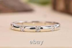 0.50Ct Round Certificate Neutral Moissanite Wedding Band 14K Gold Plated Silver