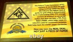 (1000 Pack) 24k Solid Gold Bullion Acb Minted 1grain Bars 9999 Fine Certificate