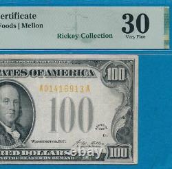 $100. 1928 Gold Seal Gold Certificate Beautiful Pmg Vf30 No Comments