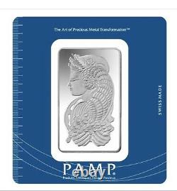 100 G. Fine Silver Bar 999.0 Pamp Swizrland With Certificate & Invoice