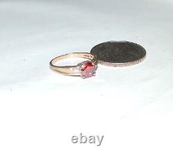 10K Gold GRA Certificate 6.5mm Red Moissanite Engagement Ring 1 Ct Size 7