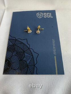 10K Yellow Gold Diamond Earrings 2.33g Fine Jewelry SGL Certificate 1 CTW Studs