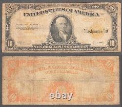 $10 1922 Gold Cert, Fr. 1173 Michael Hillegas Cheap Fine