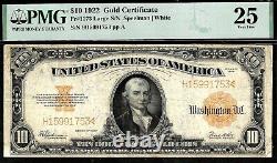 $10 1922 Gold Certificate Fr. 1173 Attractive + Problem-Free PMG Very Fine 25