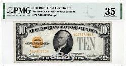 $10 1928 GOLD CERTIFICATE SERIES 1928 FR2400 PMG 35 Choice Very Fine