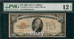 $10 1928 Gold Cert, Fr. 2400 Gold Certificate STAR PMG Fine 12
