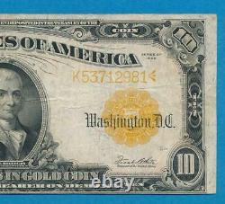 $10. Fr. 1173 1922 Gold Seal Gold Certificate Very Fine
