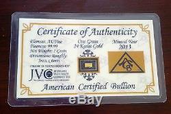 (10 Pack) Acb Gold 24k Solid Bullion Minted 1grain Bars 9999 Fine +certificate $