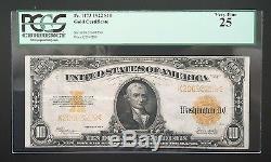 $10 Series 1922 Gold Certificate / Speelman & White / Pcgs 25 Very Fine