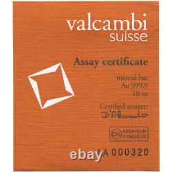 10 oz. Gold Bar Valcambi Suisse 999.9 Fine Sealed with Assay Certificate