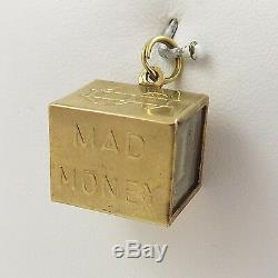 14K Gold 3D Mad Money Silver Certificate Charm Pendant 4.1 gr