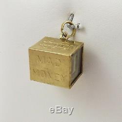 14K Gold 3D Mad Money Silver Certificate Charm Pendant 4.1 gr