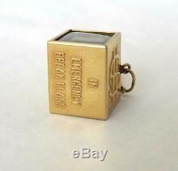 14K Gold Emergency With Hammer Money Silver Certificate Charm Pendant 3.8 Gr