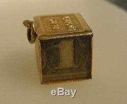 14K Yellow Gold 3D Mad Money Silver Certificate Charm Pendant 4.4 gr