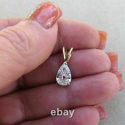 14K Yellow Gold Plated18Free Chain Certificate Natural Moissanite Women Pendant