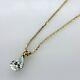 14K Yellow Gold Plated Free Chain Certificate Natural Moissanite Women Pendant