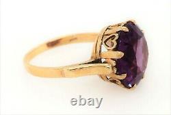 14ct Yellow Gold & Colour Change Sapphire Dress Ring Fine Jewellery Size N 1/2
