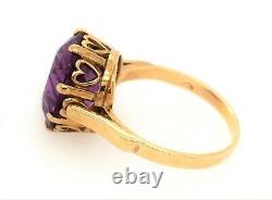 14ct Yellow Gold & Colour Change Sapphire Dress Ring Fine Jewellery Size N 1/2