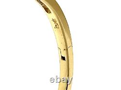 14k Solid Gold Natural White Diamonds Bangle Bracelet 18.0 grams with CERTIFICATE
