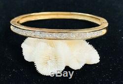 14k Solid Gold Natural White Diamonds Bangle Bracelet 25.55 grams with CERTIFICATE