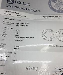 14k White Gold Diamond Bridal-Wedding Set E Color SI1 with EGL Certificate
