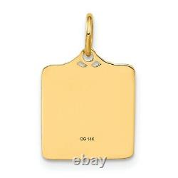 14k Yellow Gold Enameled Pink Engravable Birth Certificate Pendant Charm