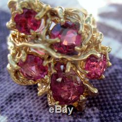 14kt Gold Red Tourmaline Rubellite Ring Certificate A++