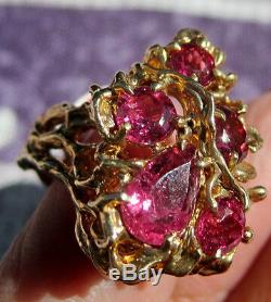14kt Gold Red Tourmaline Rubellite Ring Certificate A++