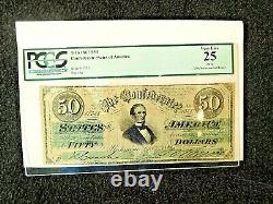 1861 T-16 $50 Confederate States of America VeryFine 25 PF-8 CSA Watermark paper