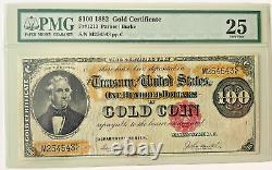 1882 $100 Gold Certificate Fr#1213 Pmg Very Fine25 Parker Burke