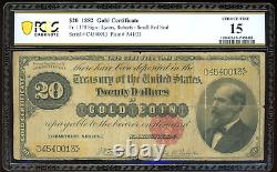 1882 $20 Gold Certificate Bill FR-1178 Certified PCGS 15 (Choice Fine) Rare