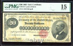 1882 $20 Gold Certificate Bill FR-1178 Certified PMG 15 (Choice Fine) Rare