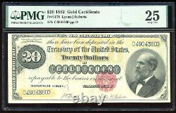 1882 $20 Gold Certificate Bill FR-1178 Certified PMG 25 (Very Fine) Rare