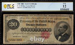 1882 $20 Gold Certificate FR-1178 Graded PCGS 12