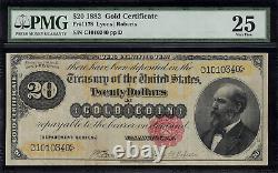 1882 $20 Gold Certificate FR-1178 Graded PMG 25 Very Fine