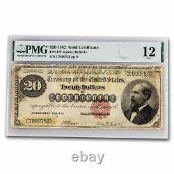 1882 $20 Gold Certificate Fine-12 PMG (Fr#1178) Discoloration SKU#240477