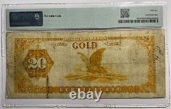 1882 $20 Gold Certificate PMG Choice Fine 15, noted annotation