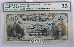 1882 $20 National Currency Note WINNEBAGO MINNESOTA CH #5406 Choice Very Fine 35