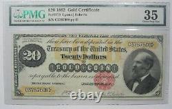 1882 $20 fr. 1178 Gold Certificate PMG 35 Choice Very Fine #92082