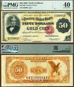 1882 $50 Gold Certificate FR-1195 PMG Extremely Fine 40 Only 63 Known