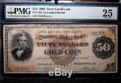 1882 $50 Gold Certificate Pmg Vf-25 Very Fine Fr. 1192 Brown Seal Trusted