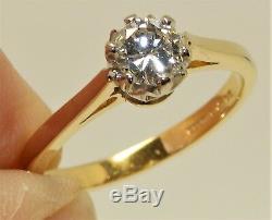 18CT VINTAGE YELLOW GOLD. 44CT DIAMOND SOLITAIRE RING Safeguard Certificate