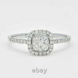 18KTW Gold Round Diamond Halo Cluster Set Accented Shank Engagement Ring R067404