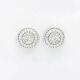 18KT Gold Diamonds Double Halo Round Cluster Rope Border Stud Earrings E05568