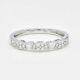 18KT Gold Round Baguette Cluster Illusion Diamonds Stackable Band Ring R079856