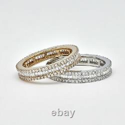 18KT Rose Gold Baguette and Round Diamond Eternity Full Wedding Band R22379C
