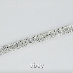 18KT White Gold Natural Diamonds BaguetteTennis Bracelet BR24252-6.90