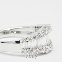 18KT White Gold Natural Diamonds Graduating Channel Set Eternity Band R057338