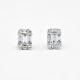 18KT White Gold Natural Diamonds Wide Cluster Stud Earrings E54743
