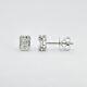 18KT White Gold Natural Diamonds Wide Illusion Cluster Stud Earrings E49568A